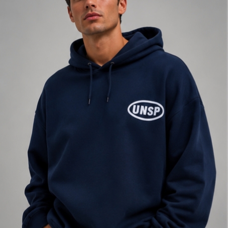 Oversize Baskılı Kapüşonlu Sweatshirt