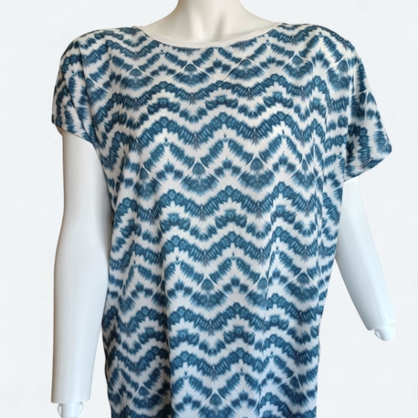 Turkuaz Desenli Bluz / T-shirt