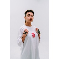 UFSZN22 Özel Seri Unique Fabric Logolu Oversize Beyaz T-shirt