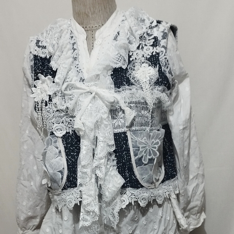 DANTELLİ KOT YELEK - L/XL BEDEN 