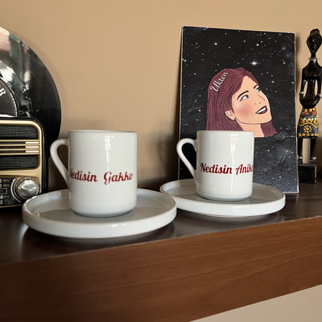 Nedisin Gakko Nedisin Aniko İkili Türk Kahvesi Fincanı 