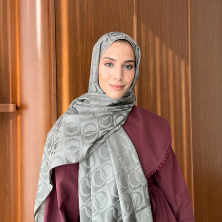 Dama Naia Desen Muadil Şal - Gri