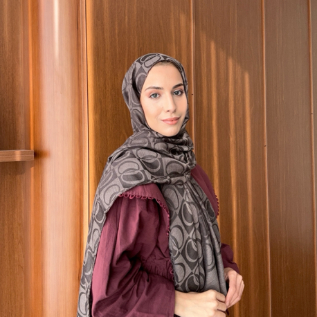 Dama Naia Desen Muadil Şal - Antrasit 