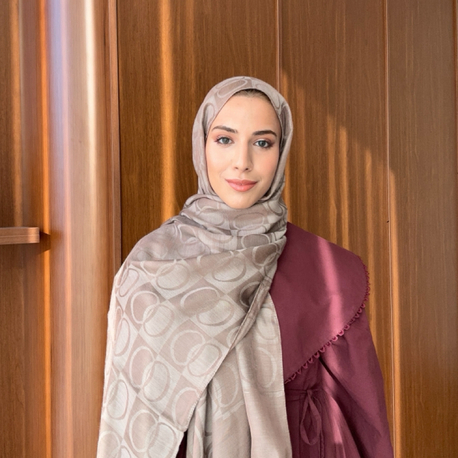 Dama Naia Desen Muadil Şal - Vizon