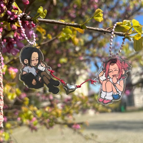 Nana ve Hachi Mıknatıs Kalpli Keychain Set