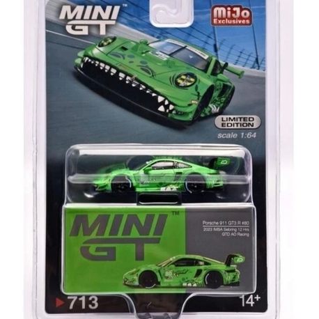 Mini GT 713 Porsche 911 GT3 R #80 GTD AO Racing 2023 IMSA Sebring 12 Hrs