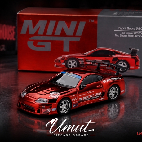 Mini GT Toyota Supra (A80) Top Secret GT-300 Top Secret Red Chrome MGT01132