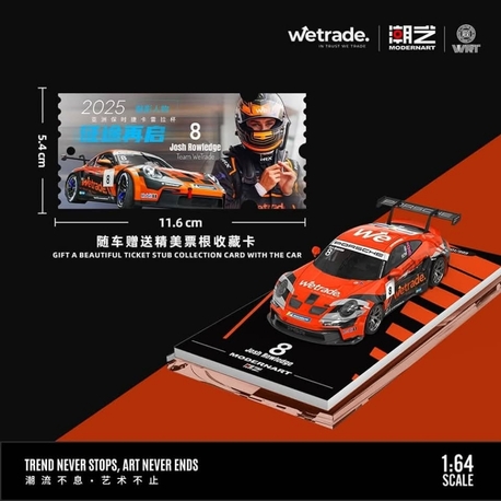 ModernArt Porsche 911 GT3 CUP no.8 Wetrade (Pleksi-Kapalı Jelatinli-Limitli Model)