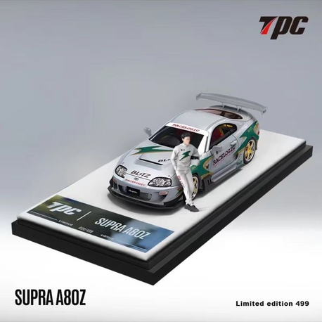 TPC Toyota Supra A80 Z Silver Green + Figure