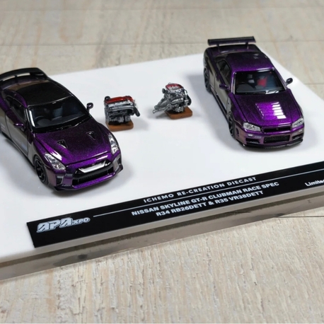 Motorhelix ICHEMO Re-Creation 1:64 Nissan Skyline GT-R Clubman Race Spec R34 & R35 2025 APA