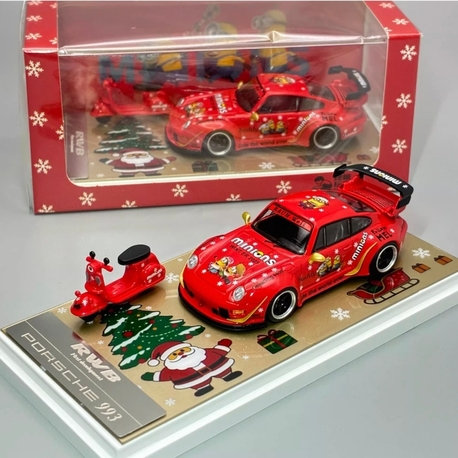 Ultimate Player 1:64 Red Christmas RWB 993 Bicycle Bike Sport Model Diecast Collect Car