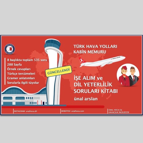 KİTAP,  THY - KABİN MEMURU İŞE ALIM VE DLA DİL YETERLİLİK SINAVI SORULARI