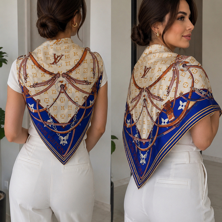 LV Monogram Harness Silk Scarf
