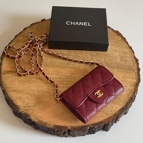 CHANEL Çanta Cüzdan Bordo 
