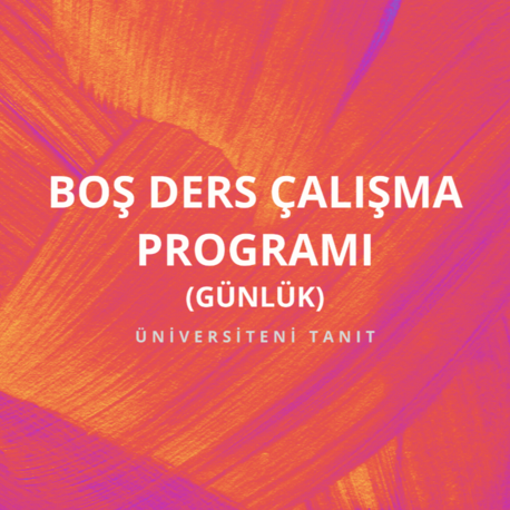 Boş Ders Çalışma Programı PDF (Günlük)