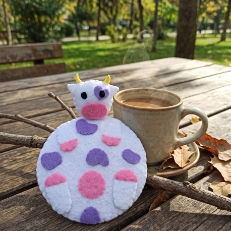 Milka İneği Bardak Altlığı