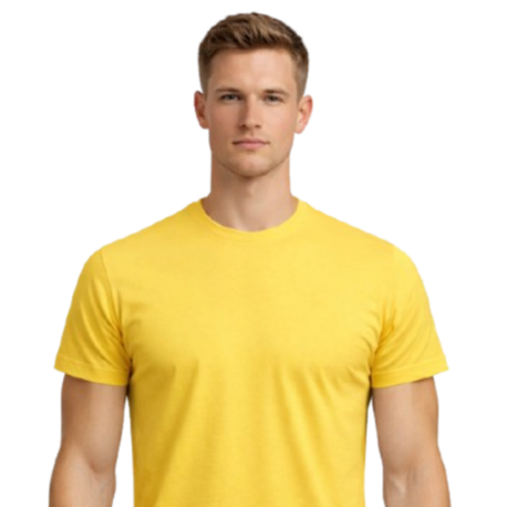 Sarı Basic Tişört Erkek %100 Pamuk – Regular Fit Günlük Rahat & Şık T-Shirt