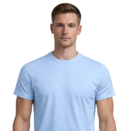 Buz Mavisi Erkek Tişört – %100 Pamuk, Regular Fit, Günlük & Sokak Stil