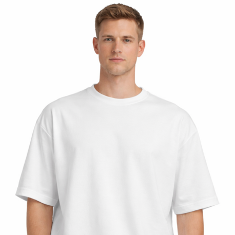 Beyaz Oversize Tişört %100 Pamuk | Unisex Basic Streetwear T-Shirt
