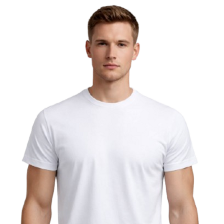 Beyaz Basic Tişört Erkek %100 Pamuk – Premium 30/1 Compact Penye Regular Fit T-Shirt