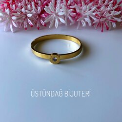 Tek Taş Kelepçeli Bileklik 