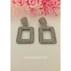 Silver Zirkon Taşlı  Sarkık Küpe