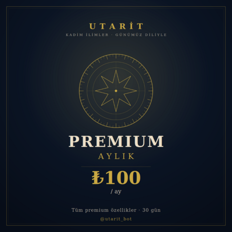 Utarit_Bot Aylık Premium Üyelik (Telegram)