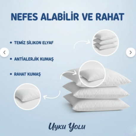 ANTİ ALERJİK 5 ADET YIKANABİLİR YASTIK 50X70 800GR