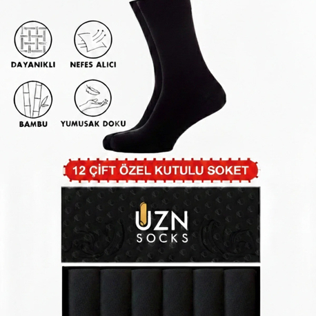 12 ÇİFT BAMBU DİKİŞSİZ KOKULU 200 İĞNE ERKEK UZUN ÇORAP