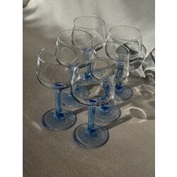 Vintage IKEA Mavi Saplı Kadeh Seti