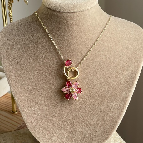 Pink Blossom Kolye | Çelik