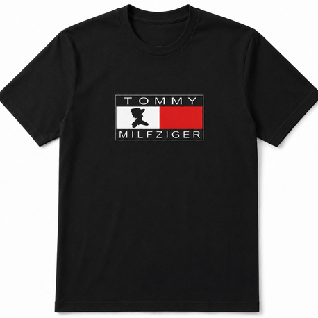 Tommy Milfziger Siyah Oversize T-Shirt