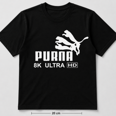 Purna 8K ULTRA HD Siyah Oversize T-Shirt