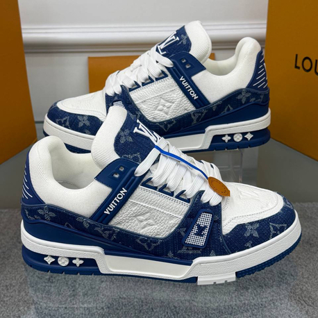 LV Trainer Blue Sneakers
