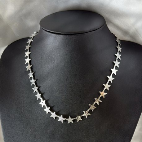 Silver Pul Sıralı Yıldız Kolye