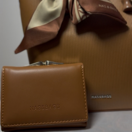 NasBag Cüzdanlı Taba İthal Çanta