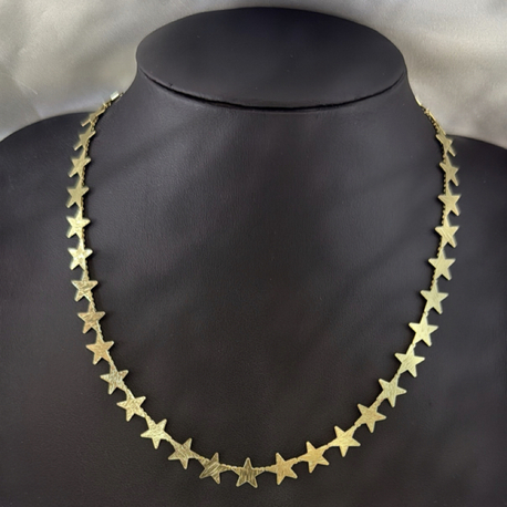 Gold Pul Sıralı Yıldız Kolye