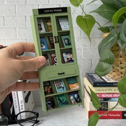 Nostalji Minyatür Kitaplık Su Yeşili