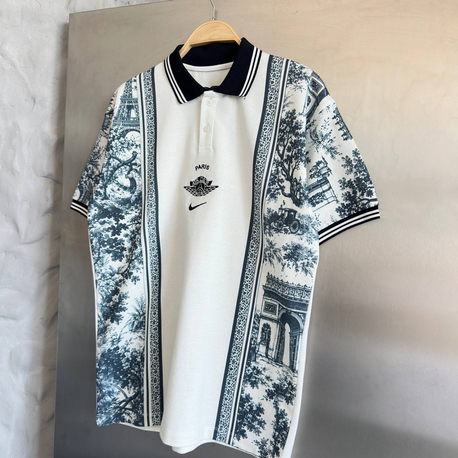 Premium Paris Desenli Erkek Polo Yaka Tişört 