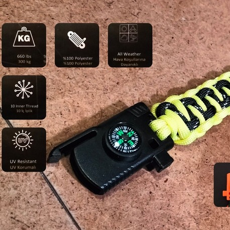 SURVIVAL BRACELET MODEL 818 BIÇAKLI