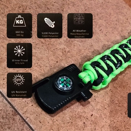 SURVIVAL BRACELET MODEL 818 BIÇAKLI