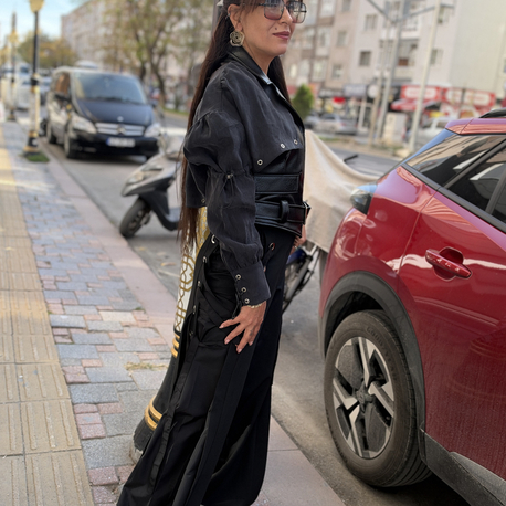 Kuş gözü pantolon  siyah 