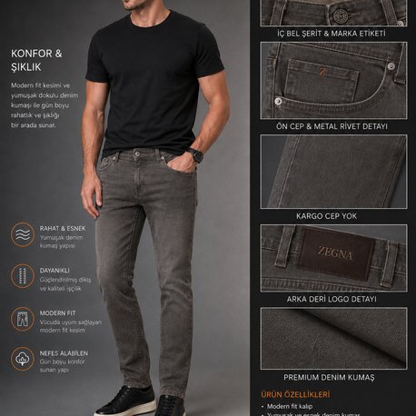 Yeni Sezon ZEGNA Premium Jean Pantolon 