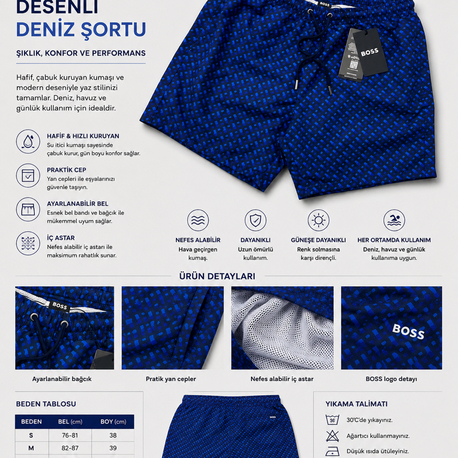 Yurtdışı Orjinal BOSS Deniz Şortu 