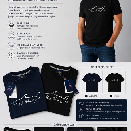 P&S SHARK Royal Club Premium Kısa Kol Tişört