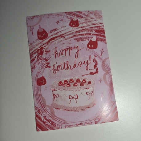 Happy Birthday Strawberry Art Print