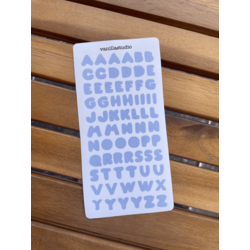 Baby Blue Bubble Alfabe Sticker Sayfası