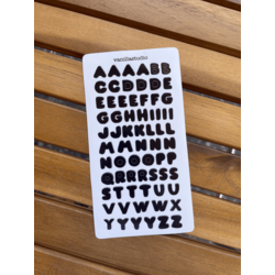 Black Bubble Alfabe Sticker Sayfası