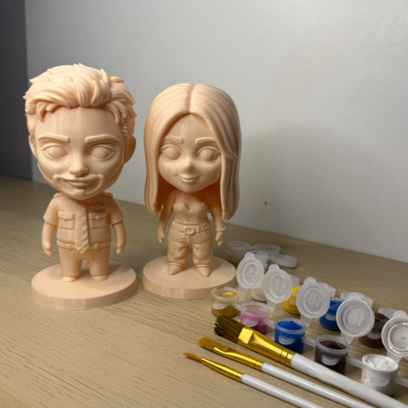 Kişiye Özel 3D Figür Çift Boyama Seti (15 CM)