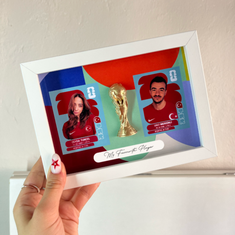 Dünya Kupası Kişiye Özel 2'Lİ Kupalı  Sticker Çerçevesi 